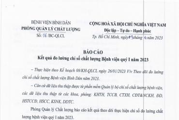 Báo cáo Kết quả đo lường chỉ số chất lượng 79Kinh vip Lì xì hội viên mới Quý I năm 2023