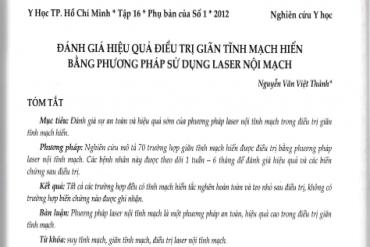 Đánh giá hiệu quả Link Đăng Nhập 79KING.COM Nhận 79K Ngay giãn tĩnh mạch hiển bằng phương pháp sử dụng laser nội mạch - ĐH Y khoa Phạm Ngọc Thạch