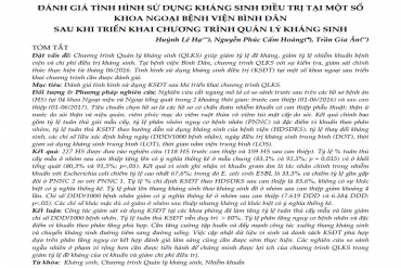 Đánh giá tình hình sử dụng kháng sinh Link Đăng Nhập 79KING.COM Nhận 79K Ngay tại một số khoa ngoại 79KINH - Trang cá độ World Cup 2026 uy tín nhất việt nam