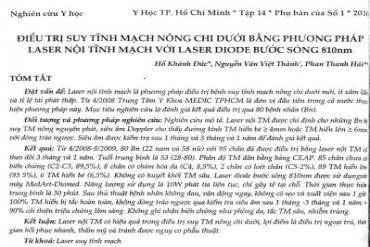 Giải Trí 79 King Cùng Kho Game suy tĩnh mạch nông chi dưới bằng phương pháp Laser nội tĩnh mạch với Laser Diode bước sóng 810nm