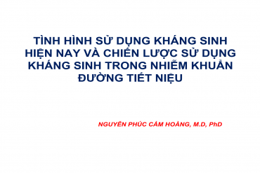 Tình hình sử dụng kháng sinh hiện nay và chiến lược sử dụng kháng sinh trong nhiễm khuẩn đường M 79 King 2 thành viên mới