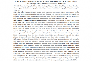 Cắt bàng quang tận gốc nội soi ổ bụng và tạo hình bàng quang thay thế nối thẳng