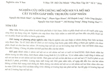 Nghiên cứu đối chứng mổ nội soi và mổ mở cắt tuyến giáp Link Đăng Nhập 79KING.COM Nhận 79K Ngay bướu giáp nhân